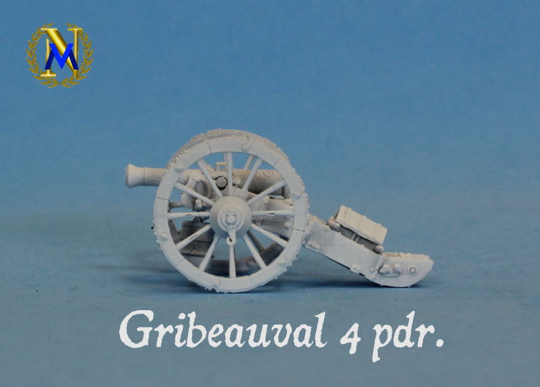 Cañón francés de 4 lbs sistema Gribeauval - 28mm