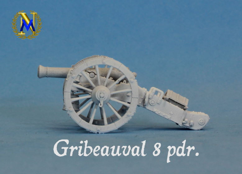 Cañón francés de 8 lbs sistema Gribeauval - 28mm