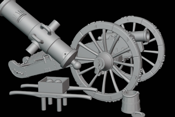 Artillería Italiana - An XI obús 24 lbs. con monograma -28 mm