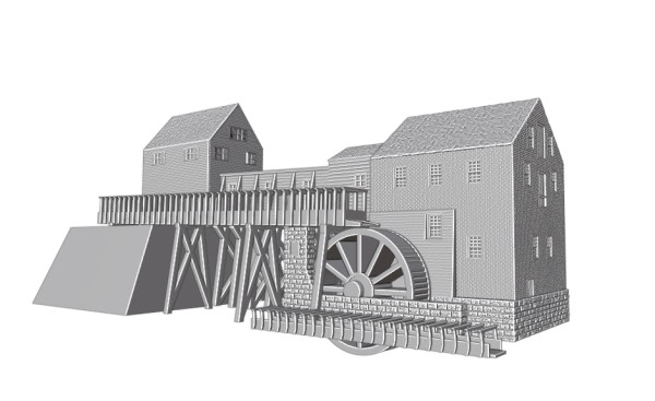 Model for relief tabletop setting (hill for the upper house not provided, only shown as suggestion)