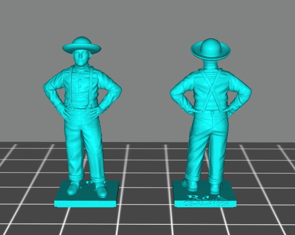 ACW CS Foot artillery private - shirt and Tennessee hat 28mm